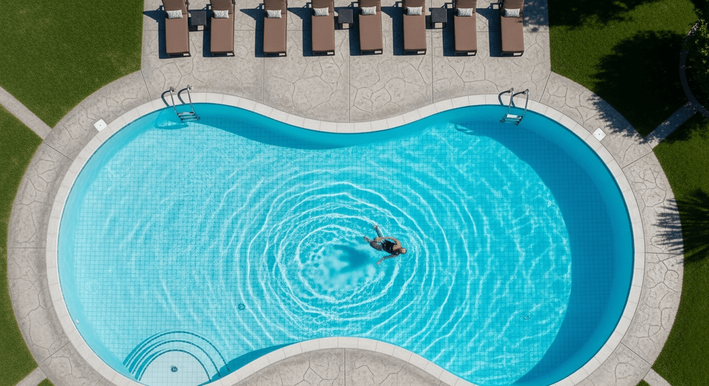 Aerial pool detection with targeting overlay